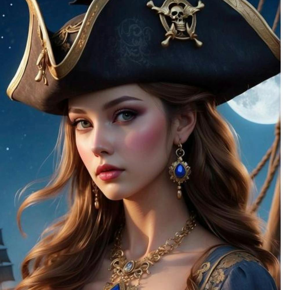 Portrait Of A Woman In A Pirate Hat