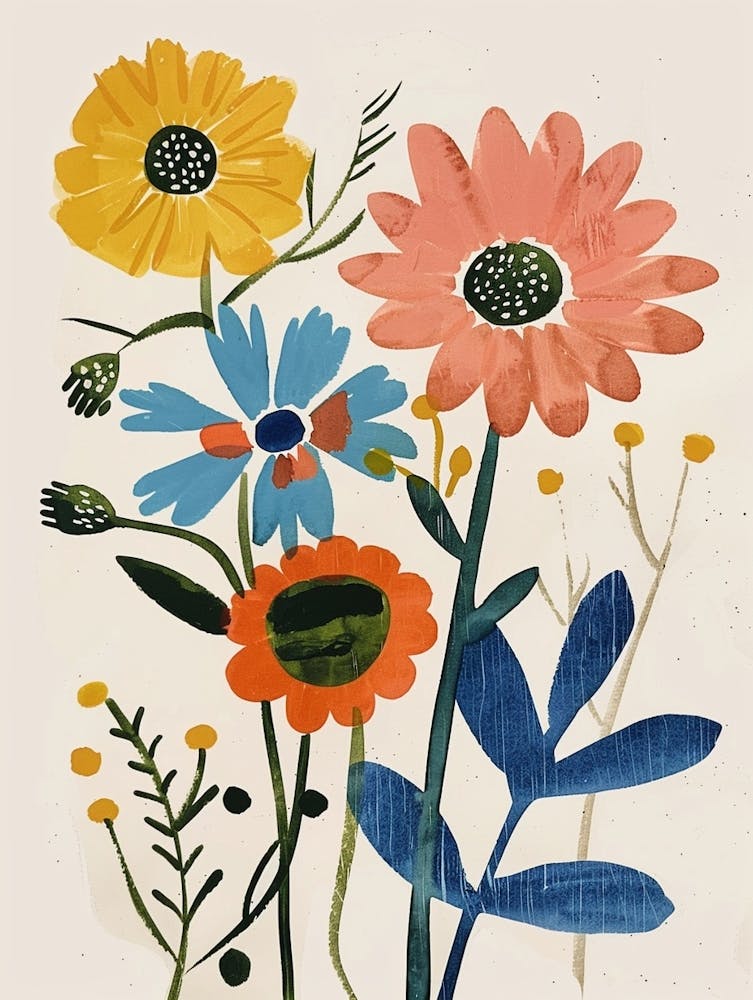 Painted Florals Asters 1