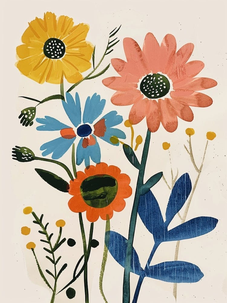 Painted Florals Asters 1