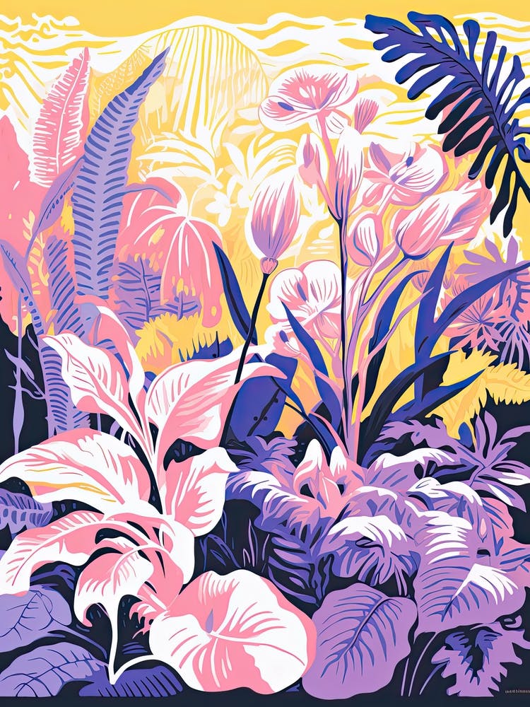 Farbenfroher botanischer Risographie-Stil 25