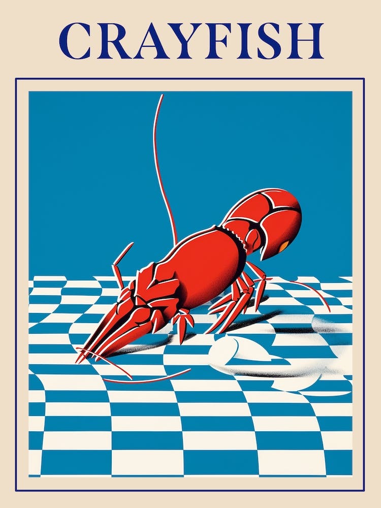 Flusskrebs Meeresfrüchte Poster
