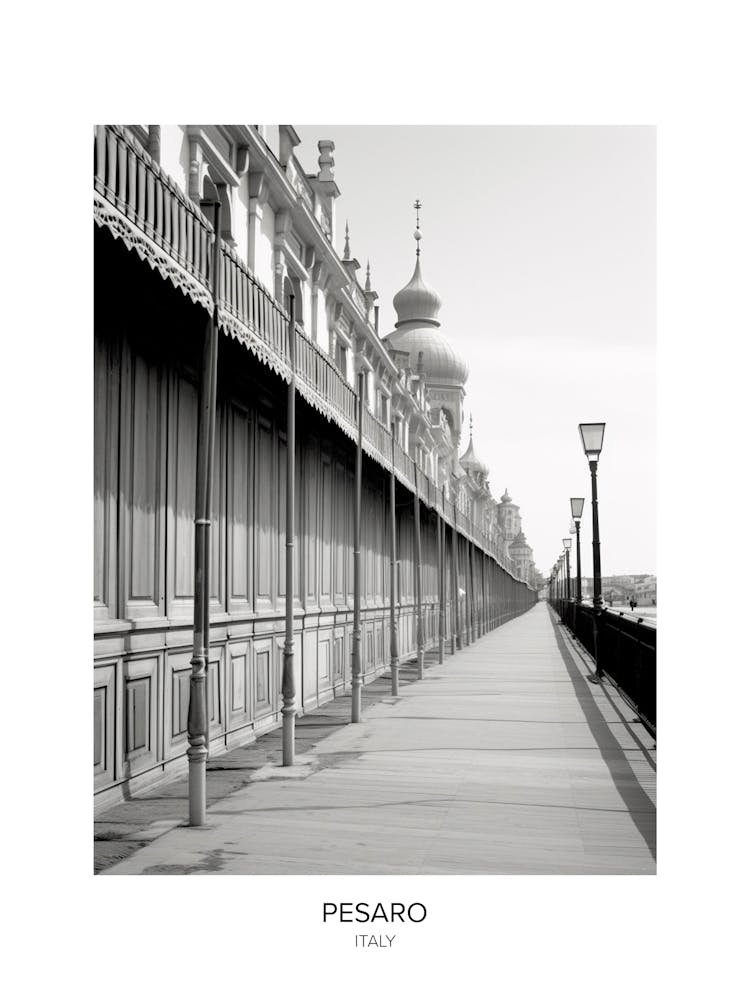 Poster Of Pesaro, Italy, Black And White Photo 3