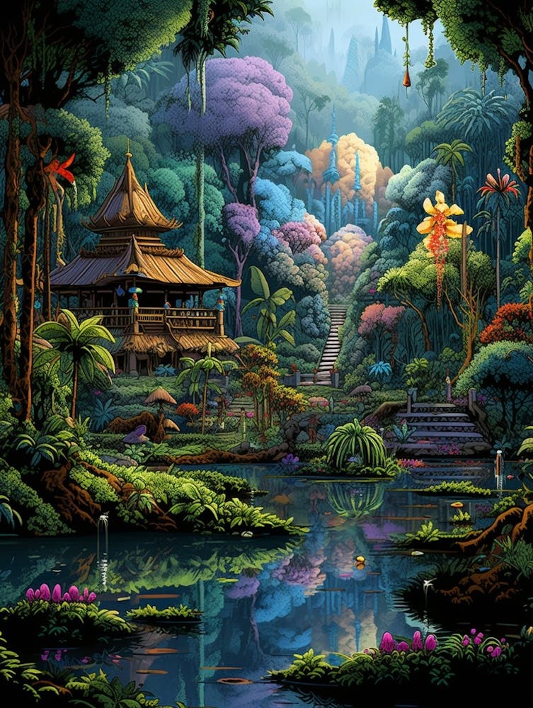 Taman Negara Sinharaj Pixel Art 3