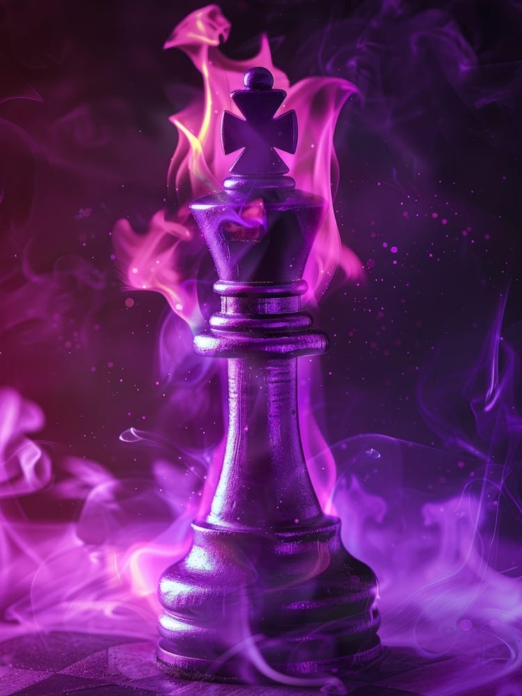 Chess Piece On Fire