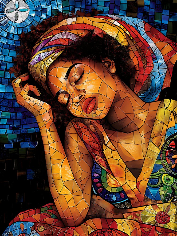 Mosaic Woman Sleeping