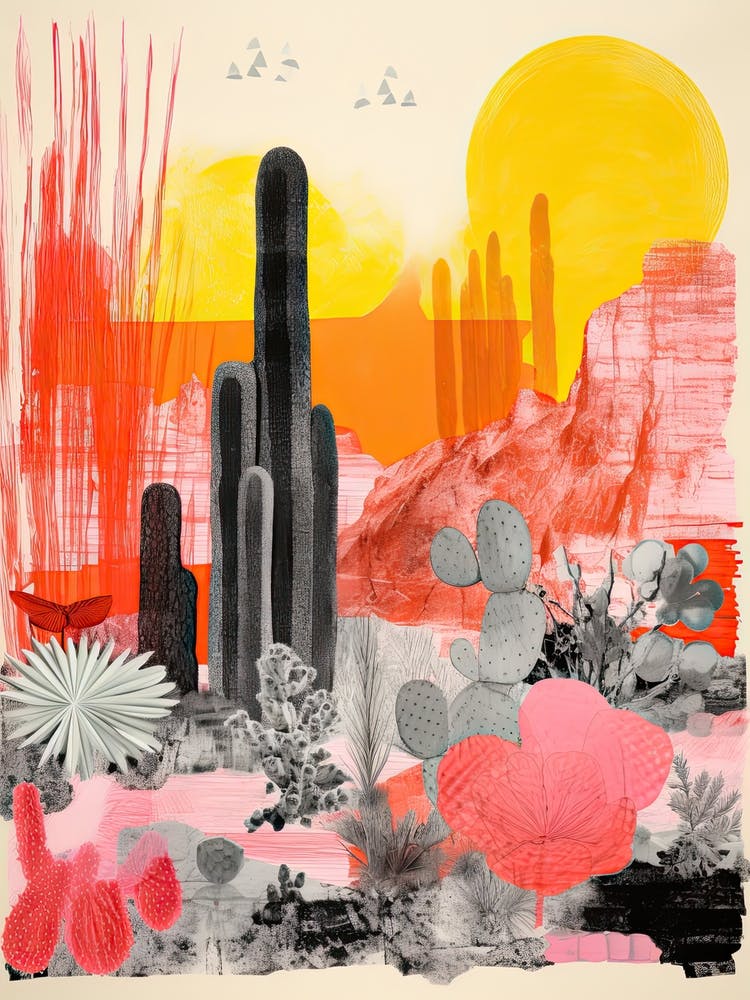 Desert Botanical Gardens Abstract Riso Style 3
