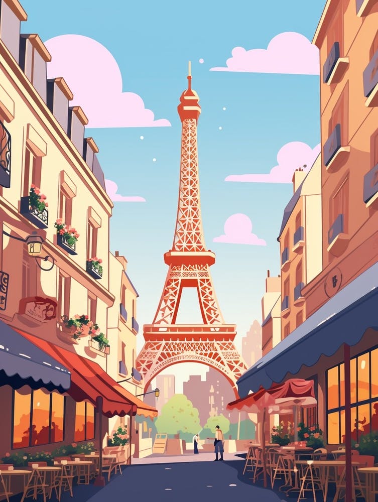 France Travel Illustration