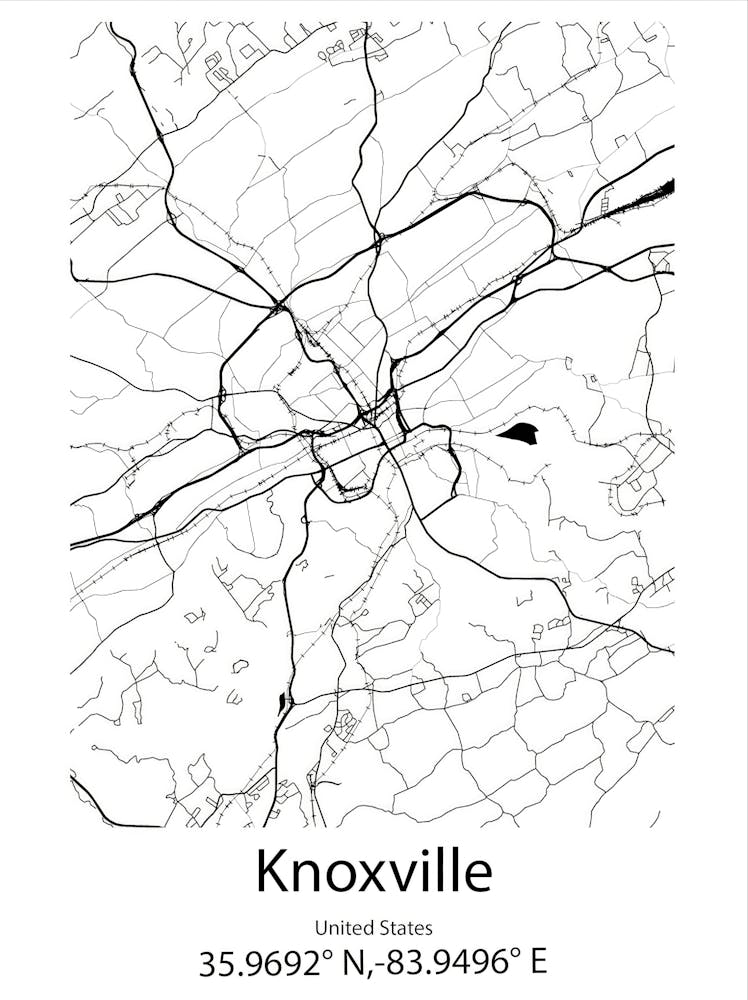 Knoxville,United States Minimalist Map
