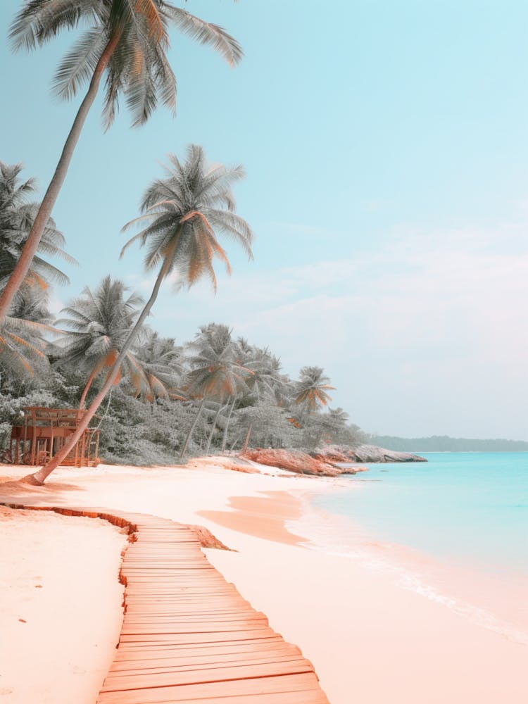 Koh Kood Beach Thailand Turquoise And Pink Tones 1