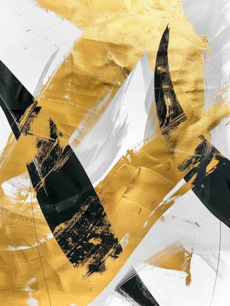 Abstract Gold And Black Painting 6