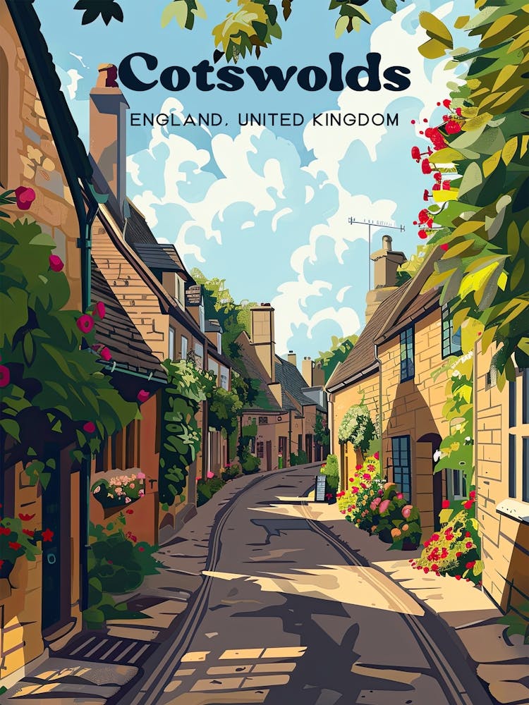 Cotswolds Streetview Travel Art