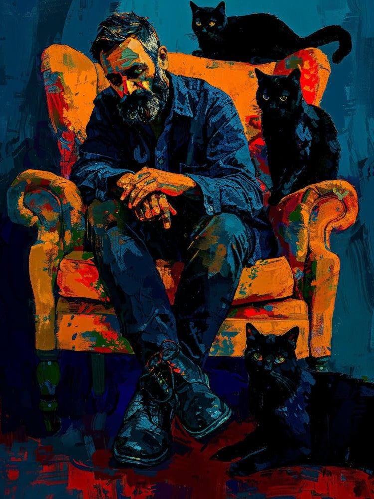 Man And His Cats