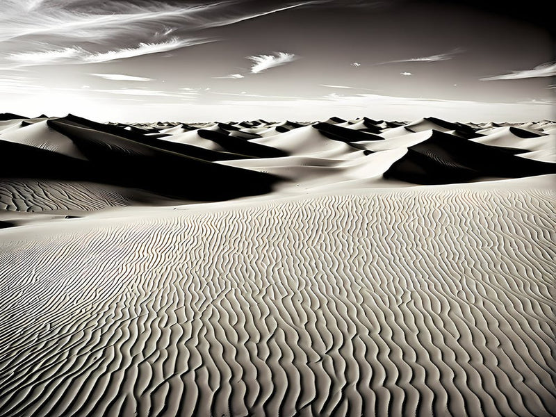 Sand Dunes, black and white art 2