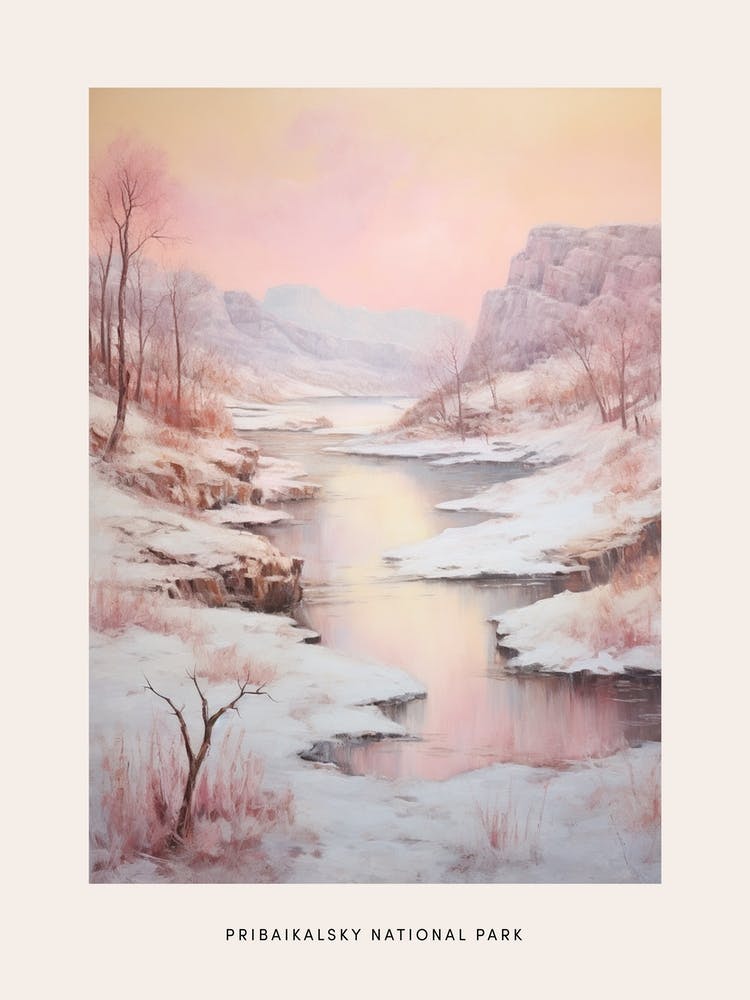 Dreamy Winter National Park Poster  Pribaikalsky National Park Russia 1