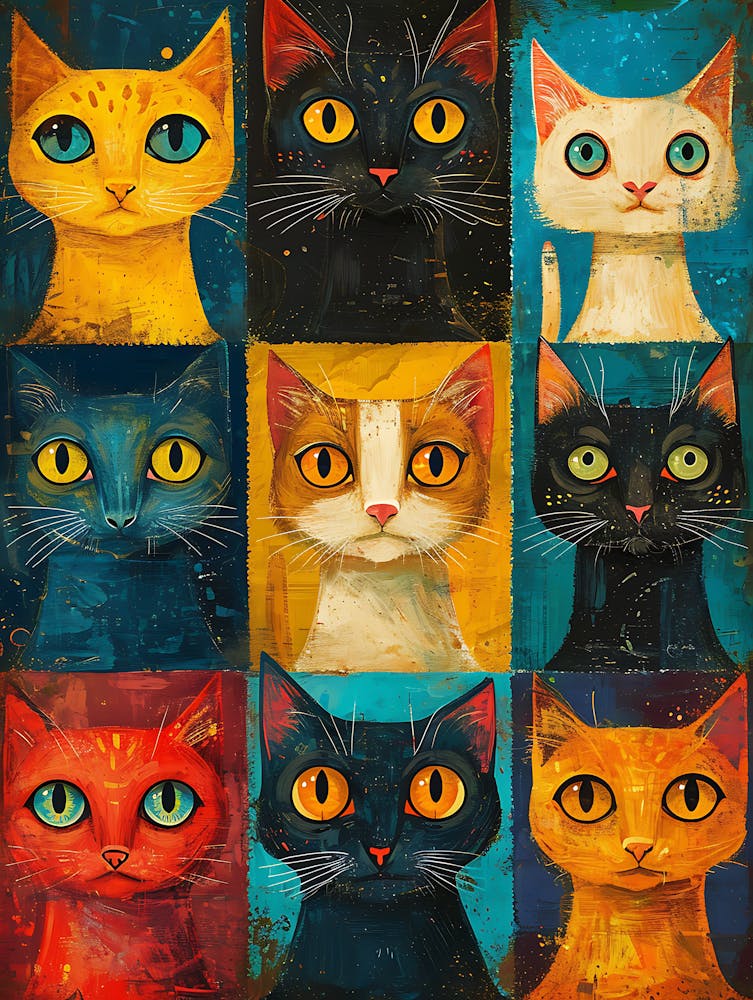Art sur Toile de Chats