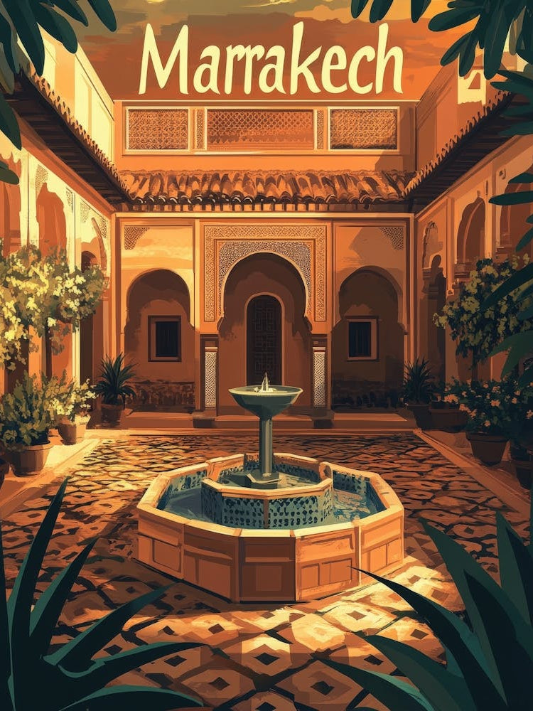 Aihrgdesign A Mid Century Modern Travel Poster For Marrakech 1