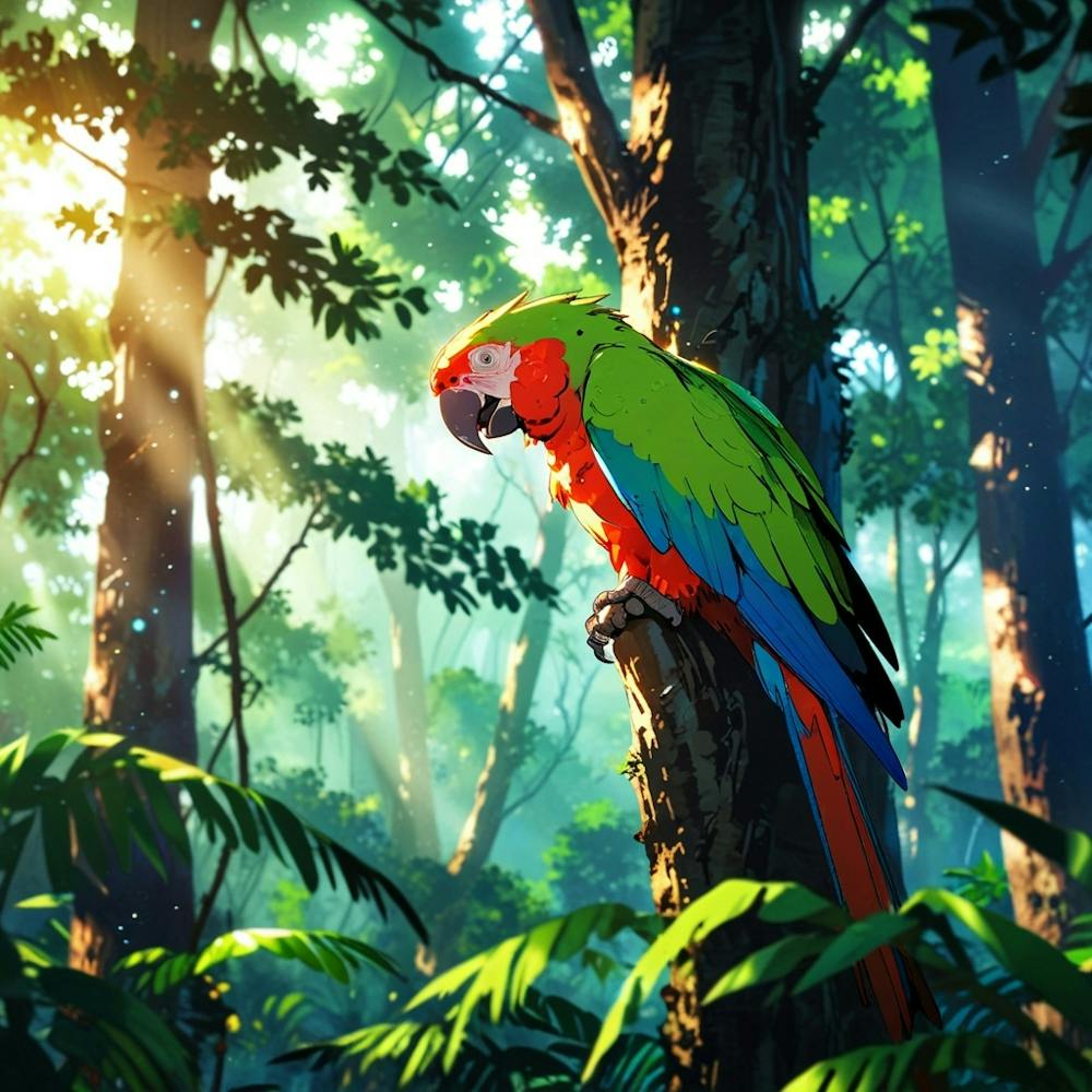 Parrot In The Forest 1