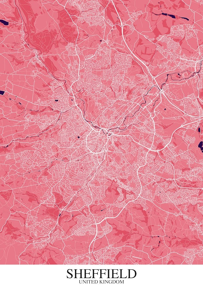 Sheffield Pink Purple Map