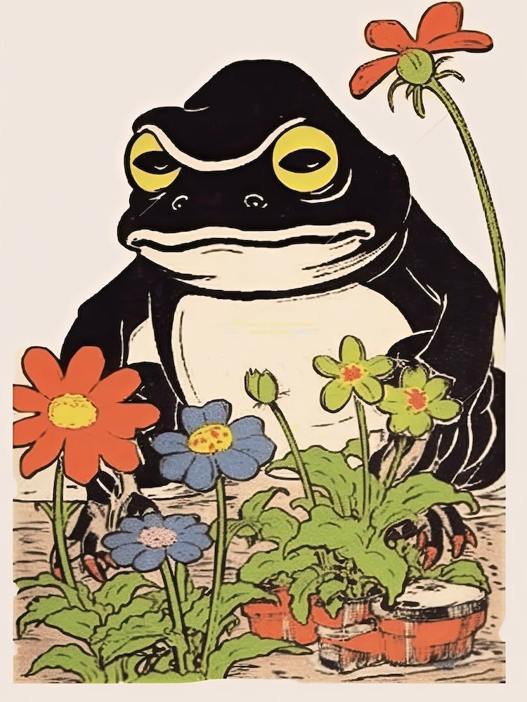 Frog In The Garden,  Matsumoto Hoji Inspired Japanese 8
