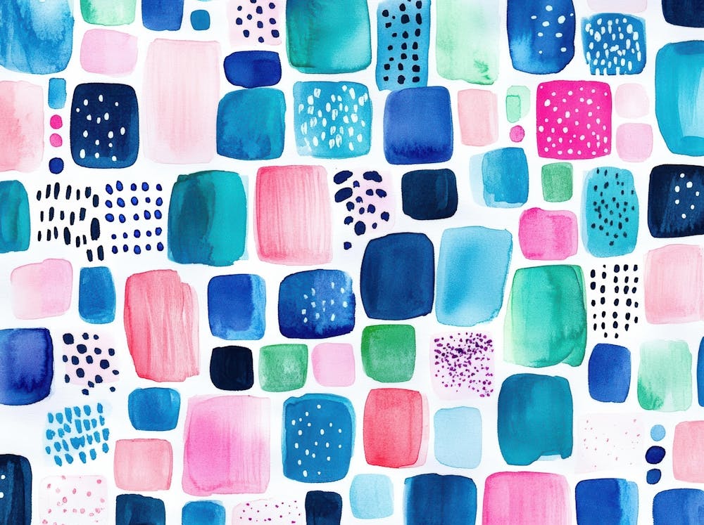 Watercolor Squares 4