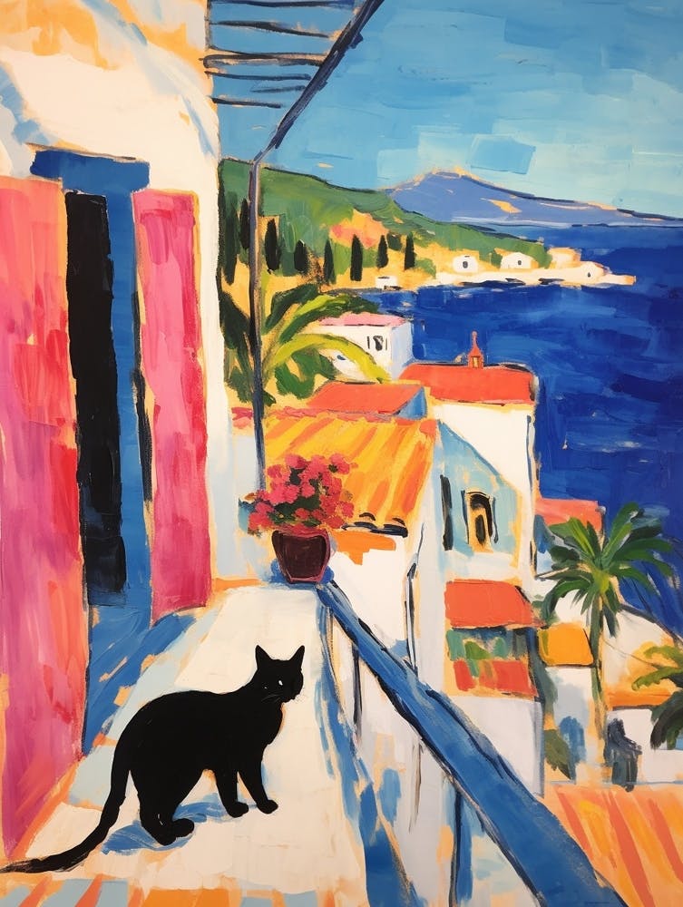 Painting Of A Cat In Kusadasi Turkey 1