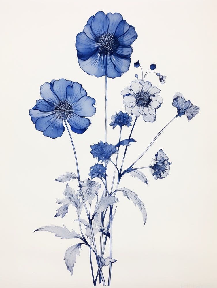 Blue Botanical Everlasting Flower 1