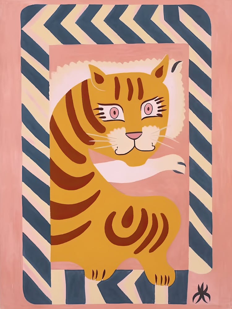 Pink Folk Tiger 0