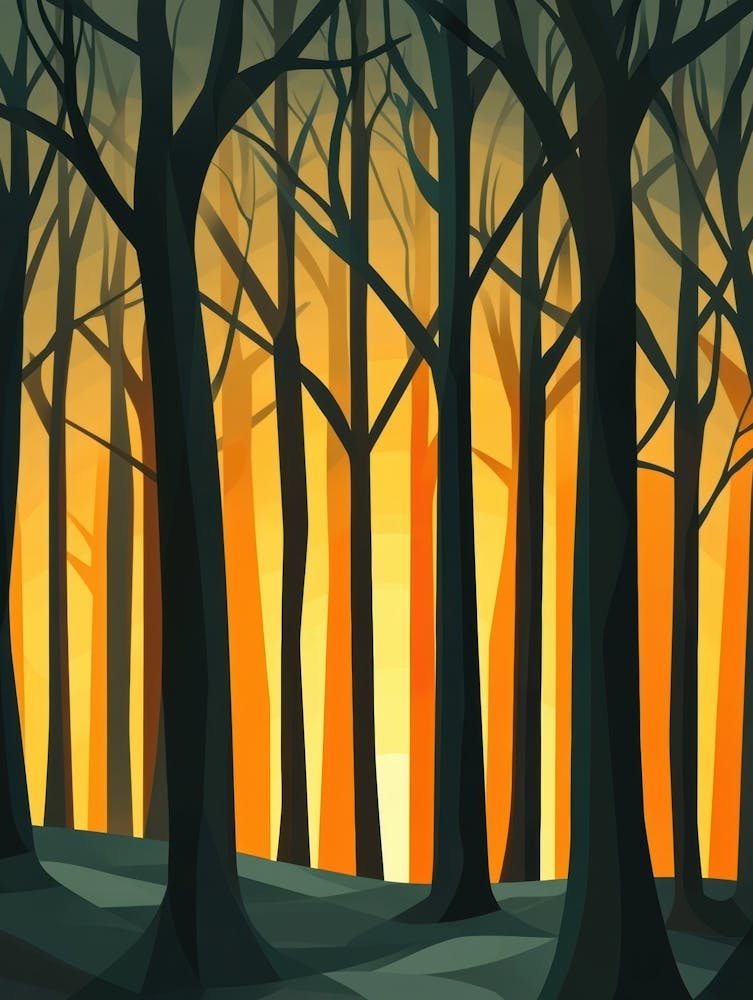 Forest At Sunset