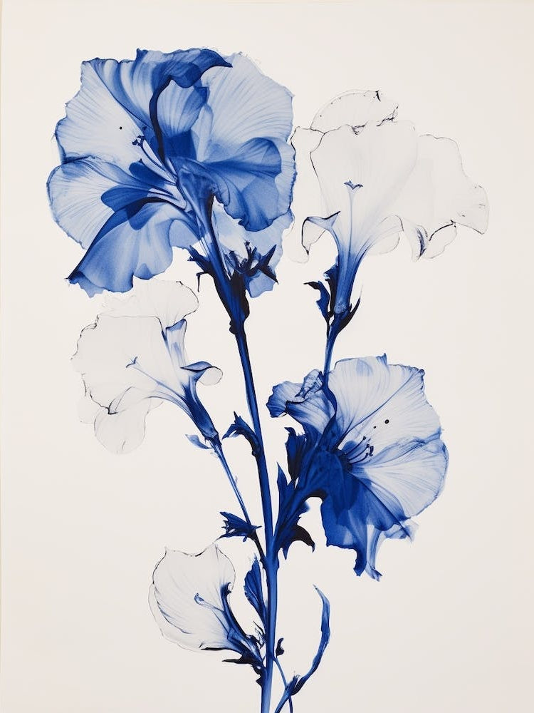 Blue Botanical Gladiolus