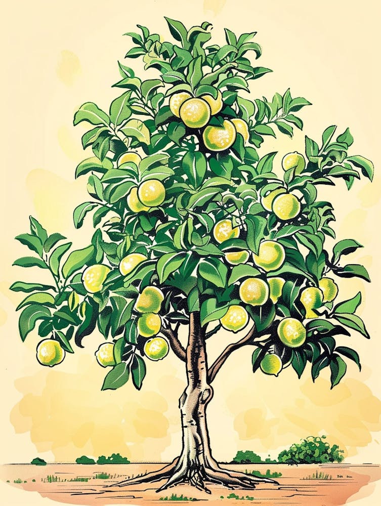 Lime Tree Storybook Illustration 1