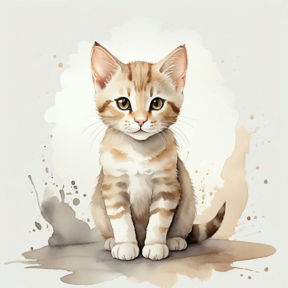 Watercolor Kitten 1