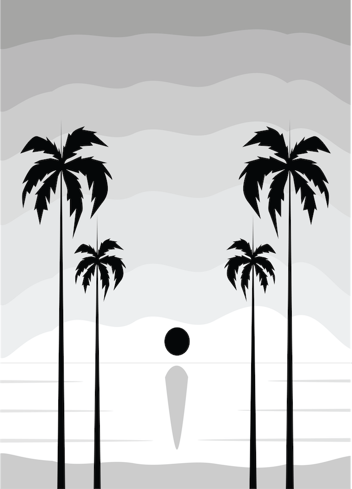 Beach Gray And White