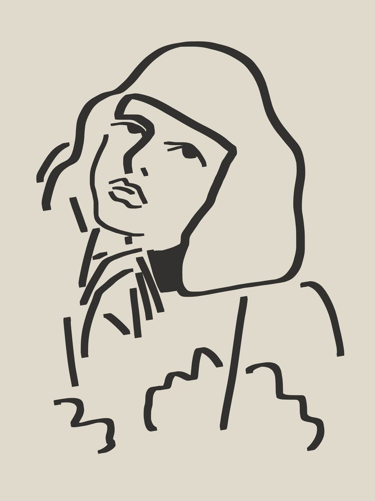 Line Art Offenes Porträt 13