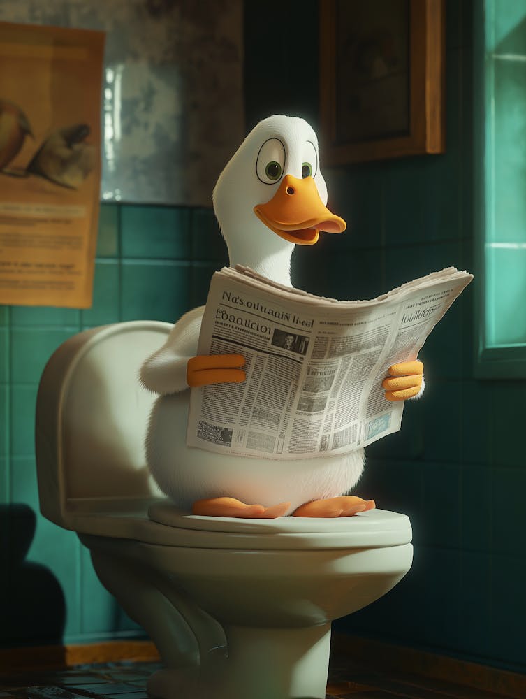Ente auf der Toilette Badezimmer, Entenliebhaber Geschenk Lustiges Badezimmer