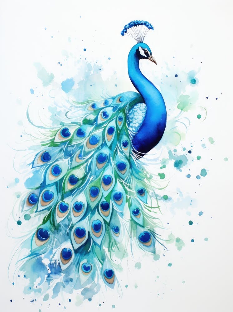 Peacock Watercolor Painting 3