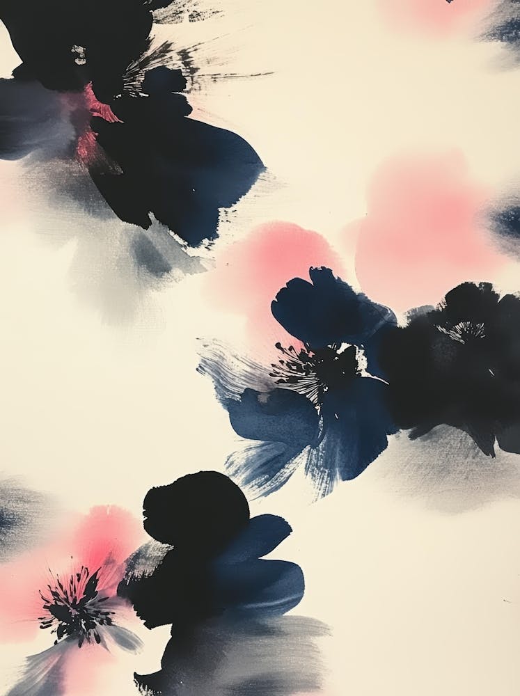 Rosa Und Schwarze Blumen 1