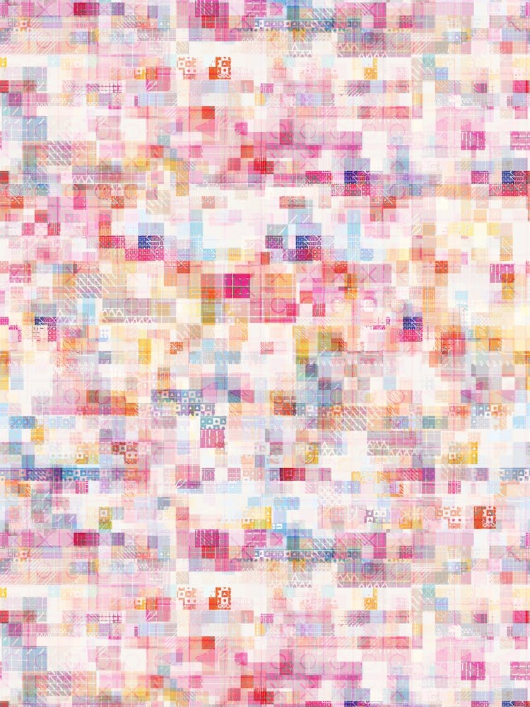 Pixel Pink Embroidery Mosaic