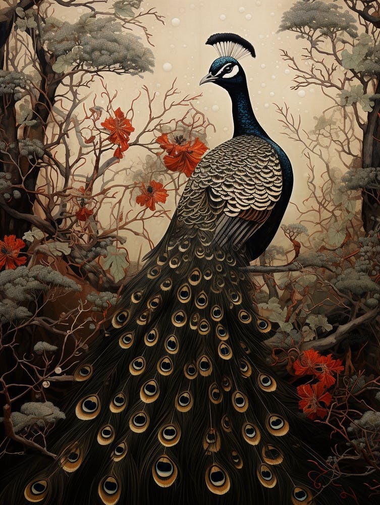Dark And Moody Botanical Peacock 3