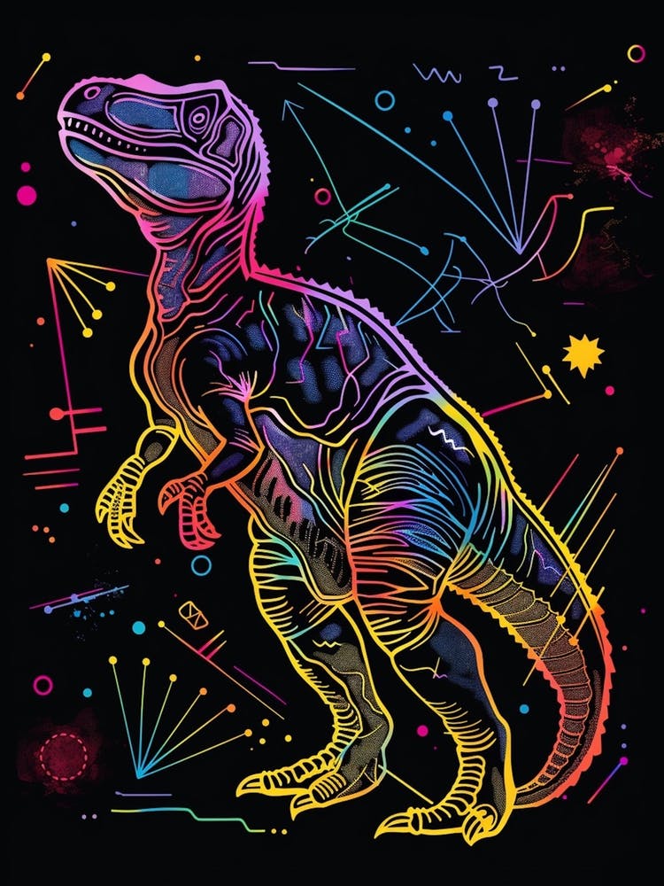 Neon Dinosaur Constellation