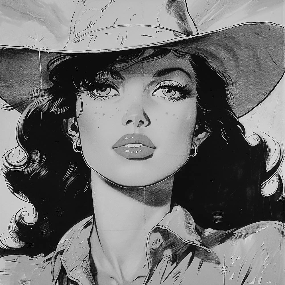 Frau mit Cowboyhut