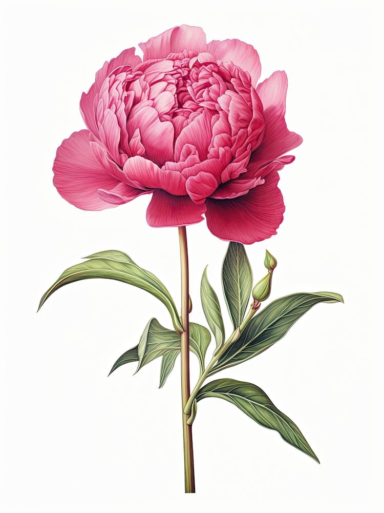 Pfingstrosenblume Vintage Botanisch 2