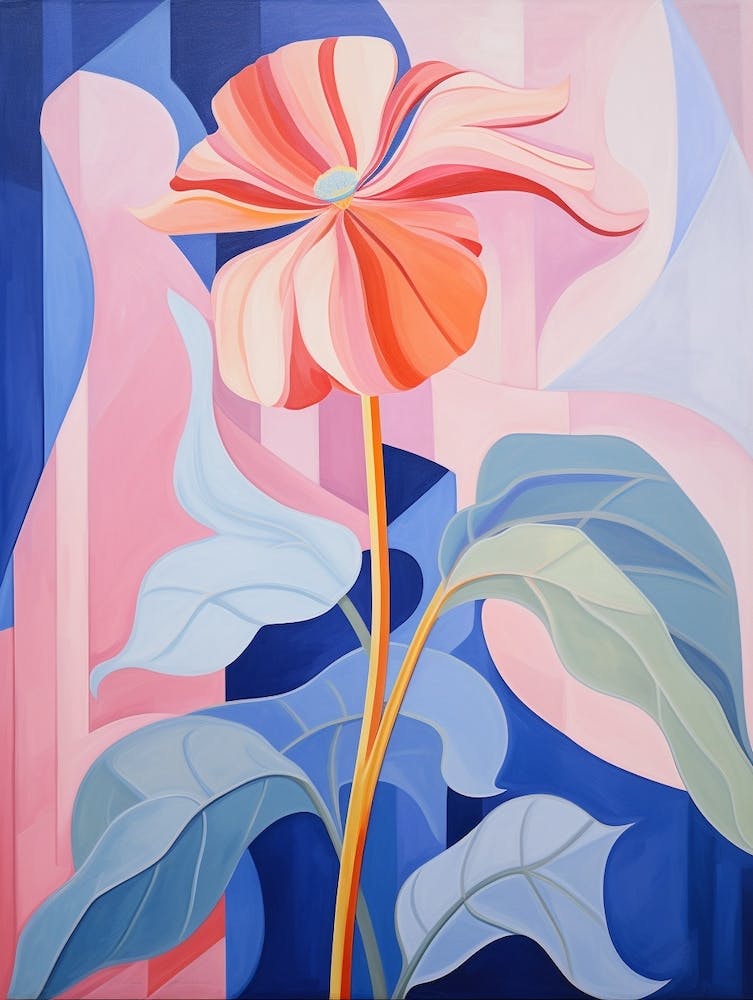 Gerbera 6 Hilma Af Klint Inspiriertes Pastell-Blumengemälde