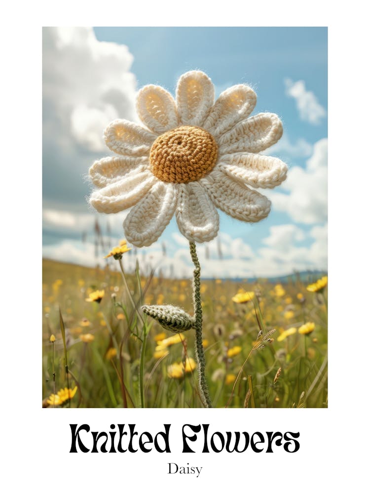 Knitted Flowers Daisy 3
