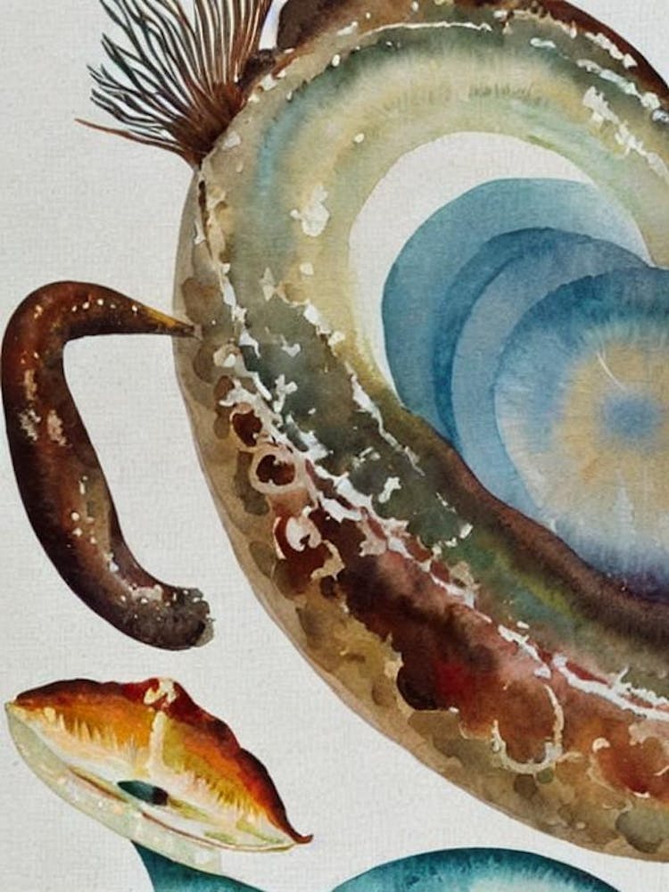 Queen Conch Vintage Graphic Watercolour