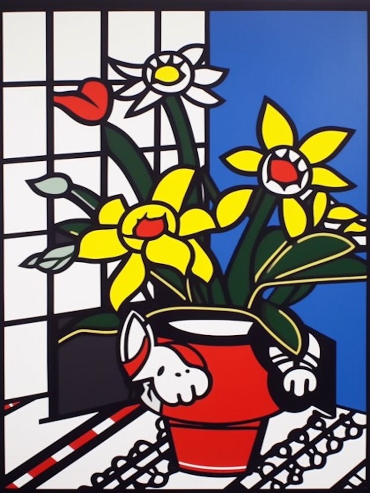 Desies Flower Still Life  4 Pop Art Style