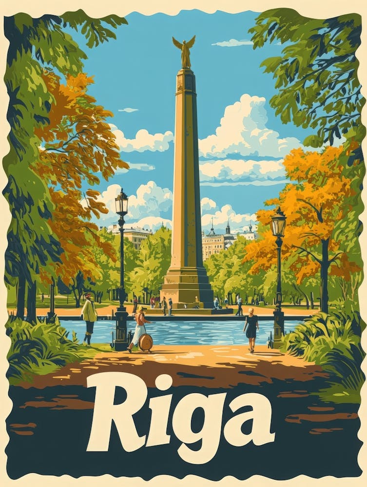 Aihrgdesign A Retro Travel Poster For Riga 1