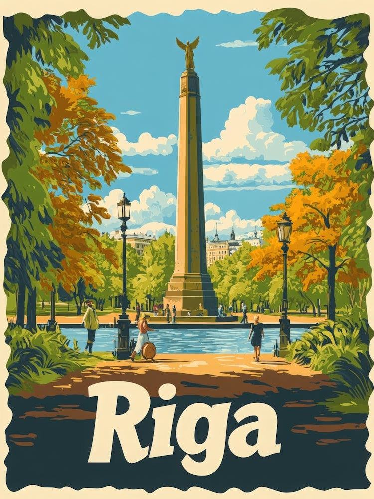 Aihrgdesign A Retro Travel Poster For Riga 1
