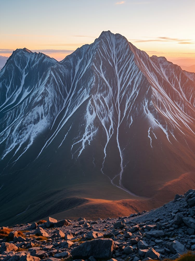 Sunrise Over A Mountain Range