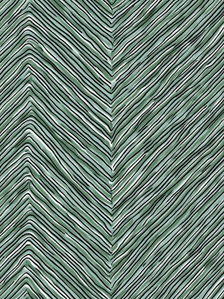 Abstract Sage Green Floral Layers