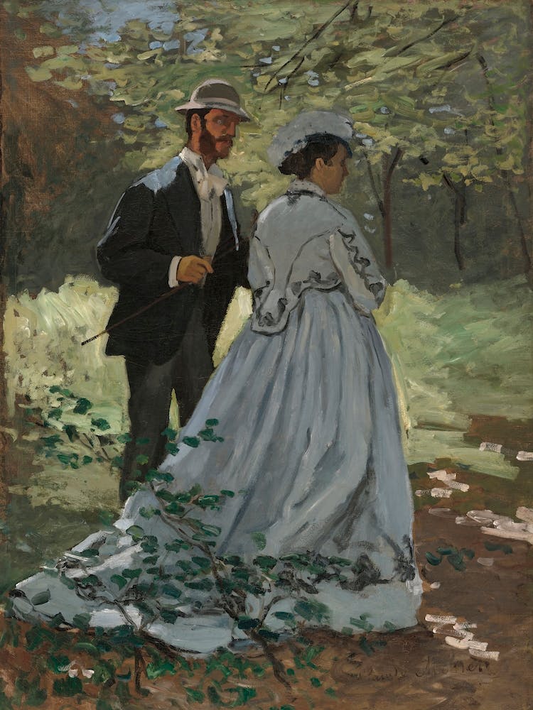 Bazille And Camille (Study For Déjeuner Sur L Herbe), (1865), Claude Monet